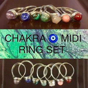 BNWT• MADE2ORDER 🧿 7 WIRE WRAP SEMI CHAKRA RINGS